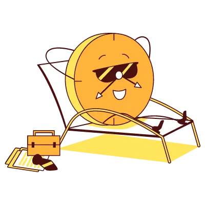 Illustration of a sun relaxing on a deckchair